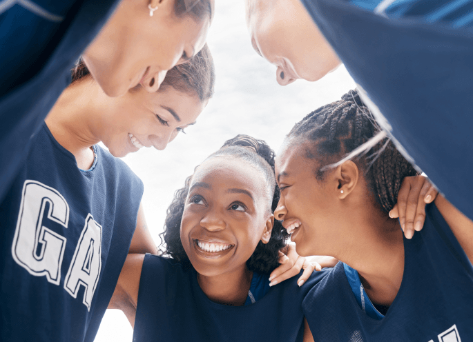Girls Huddling